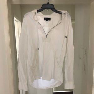 INC White Half zip lightweight hoodie